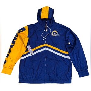 Los Angeles RAMS Men’s NFL Full Zip Windbreaker Jacket, Large NWT